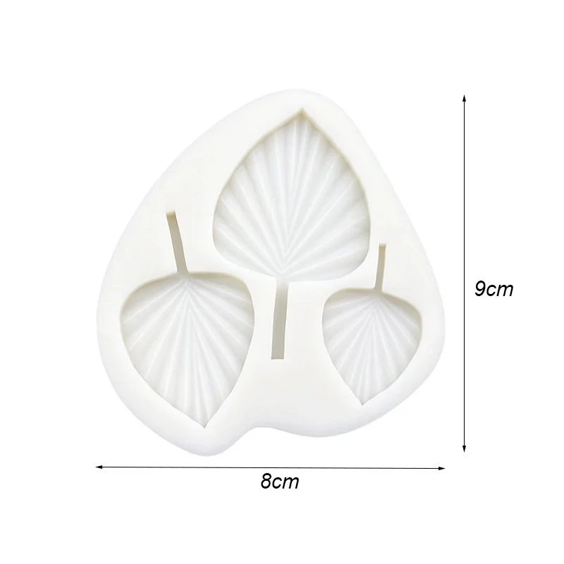 Palm Leaf Silicone Sugarcraft Mold Resin Tools Cupcake Baking Mould Fondant Cake Decorating Fan Modeling |