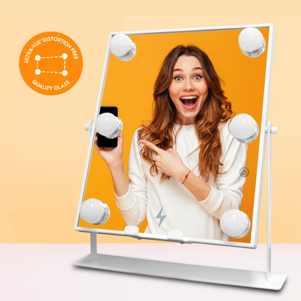 

Bluetooth L.E.D. Зеркало для туалетного столика с подсветкой, белое