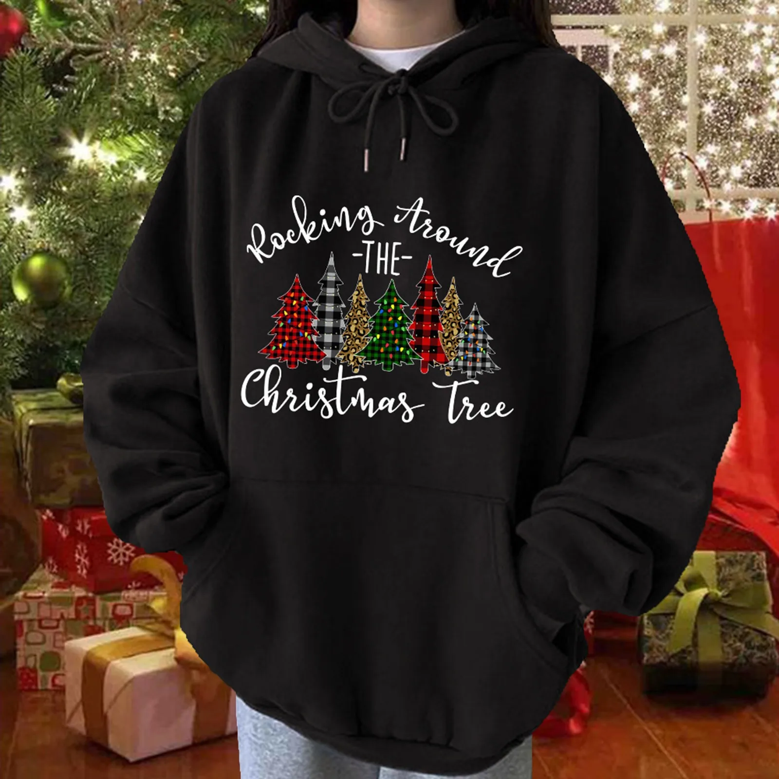 

Christmas Women Sweatshirt Pullover Print Hoodie Neck Long Sleeve Sweatshirt Women S Zip Front Hoodies Small Sweatshirt Women