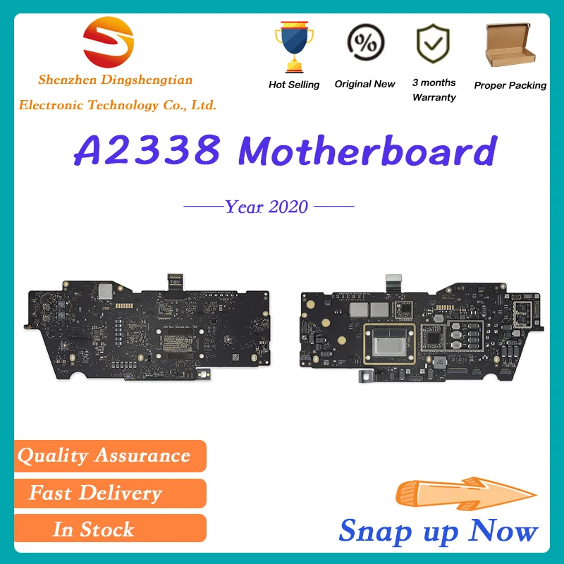

Replacement For MacBook Pro 13" M1 A2338 Motherboard Ram 8GB 16GB SSD 256GB 500GB 1TB Logic Board 820-02020-11 With Touch Button