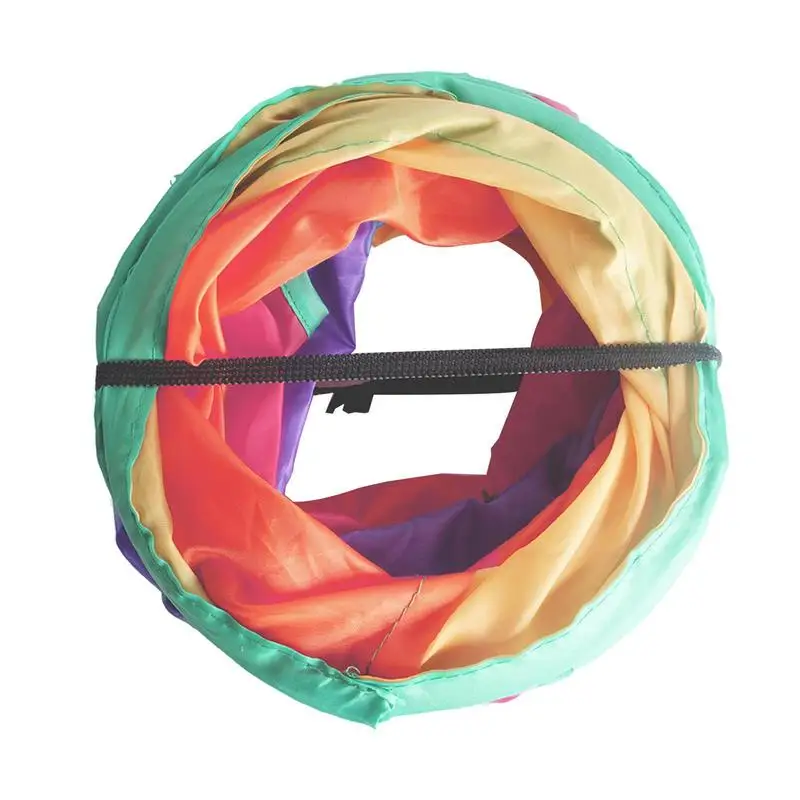 

Hamster Tunnel 2 Way Small Animal Tunnel For Guinea Pig Accessories And Toys Collapsible Rainbow-Colored Hide Rest For Rabbit