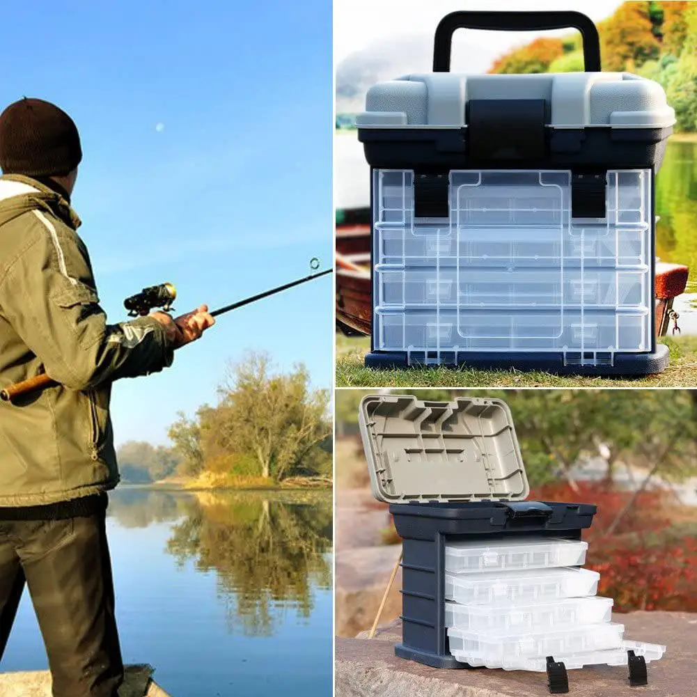 4 Layers Fishing Tackle Box Portable Handheld Large Capacity High-strength Lure Tool Box With Handle Dropship enlarge