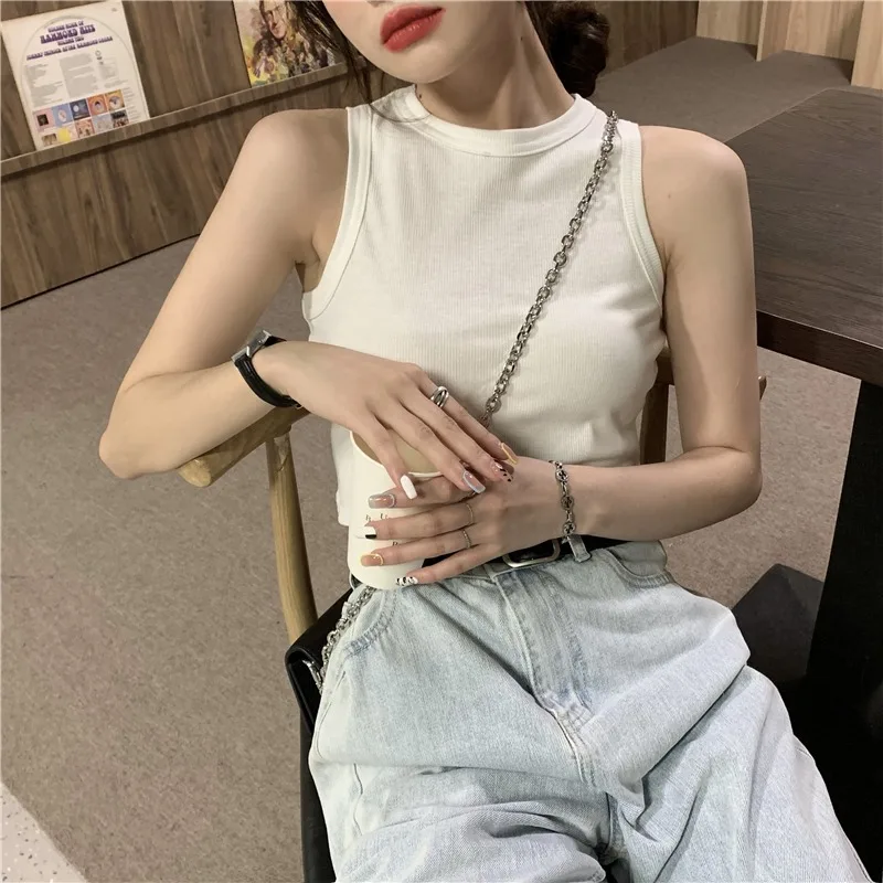 

V-neck long-sleeved tube top sleeveless vest women's summer outer wear loose casual tops bottoming t-shirts