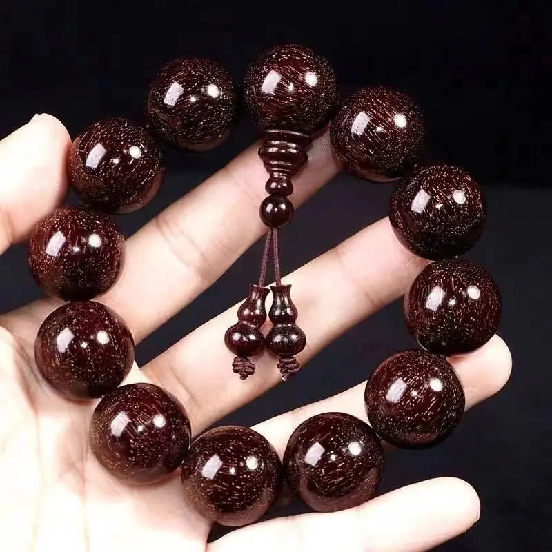 

Full Gold Star India Pterocarpus Santalinus Bracelet Buddha Beads High Density Old Materials Bracelet Sandalwood Rosewood Crafts