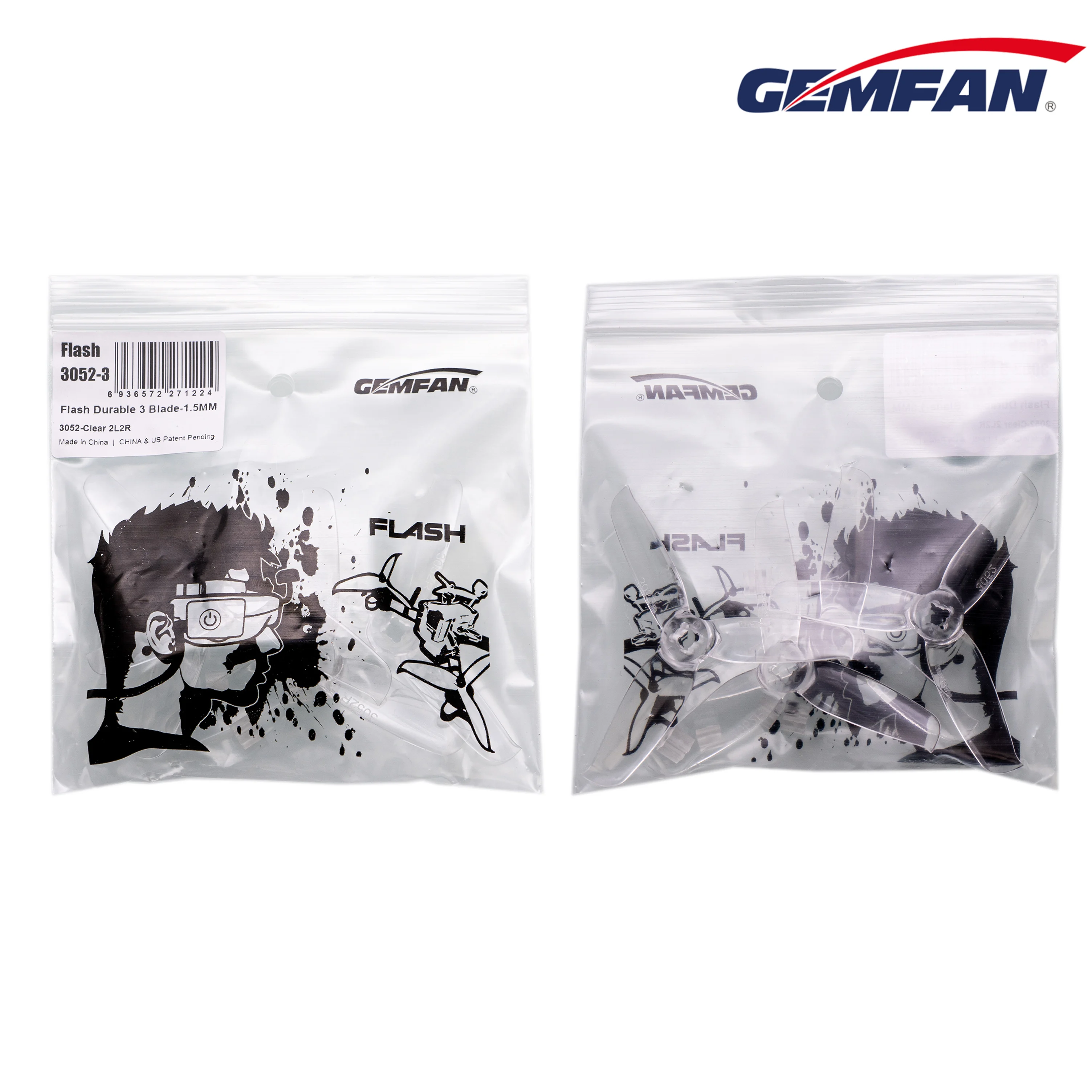 12 пар (12CW + 12CCW) Gemfan Flash 2. 0 3X5.2X3 3-лопастный Пропеллер для ПК M5 T-Mount 3052 мм для FPV Freestyle 3-дюймовые детали для Дронов DIY (art.: 3920bfa835f89) - 3920bfa835f89
