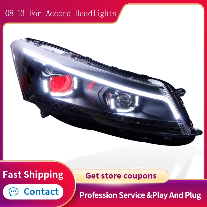 

Head Lamp For Car honda Accord 2008-2013 Accord G8 Headlights Fog Light Day Running Light DRL H7 LED Bi Xenon Bulb Car Accessory