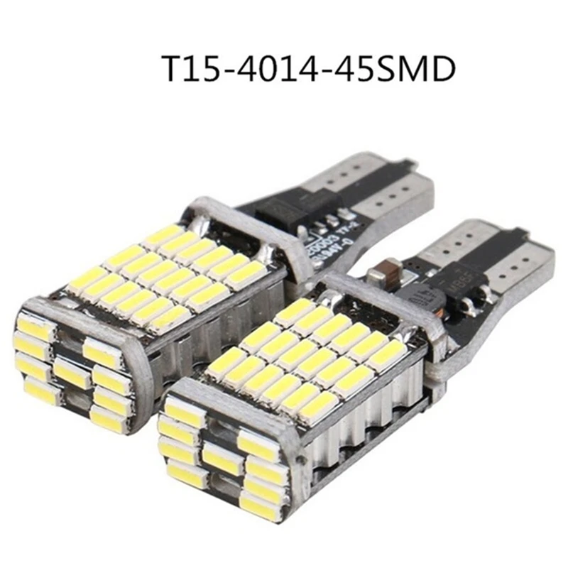 2 шт. Автомобильные светодиодные лампы 12 В постоянного тока T15 W16W 45 SMD 4014 |