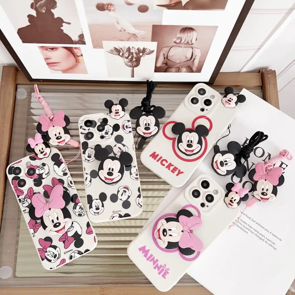 Для OPPO Reno 4F 4lite 5lite 5 7 4G 8 8T 10 PRo Minnie head чехол с веревкой-держателем