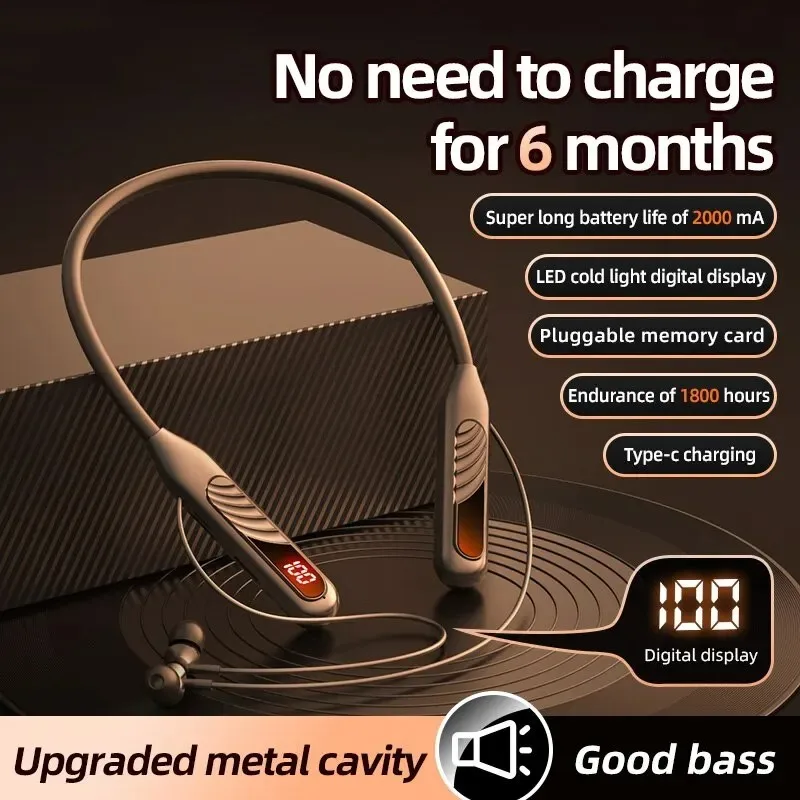 BT-8 سماعات بلوتوث سماعة رأس لاسلكية مغناطيسية رياضية بشريط حول الرقبة معلقة سماعات أذن TWS سماعة بلوتوث لاسلكية مع ميكروفون