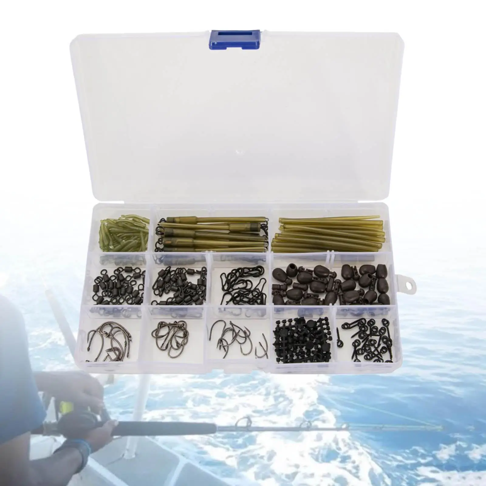

Carp Fishing Accessories Kit High Carbon Steel Hooks with Storage Box Fish Gear Equipment