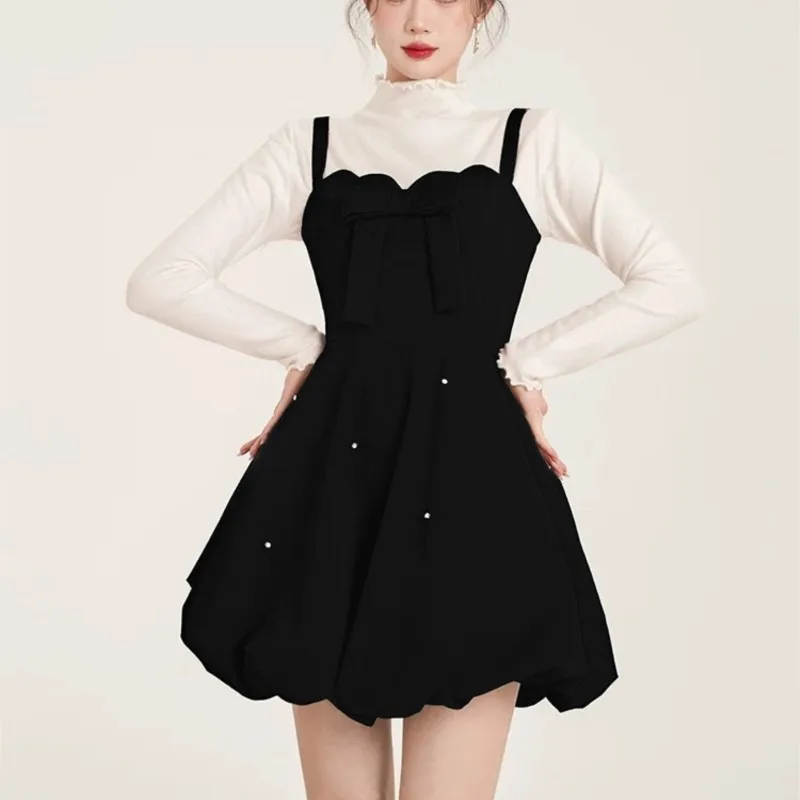 Рождественский комплект из двух предметов Женский Однотонный свитер а-силуэт