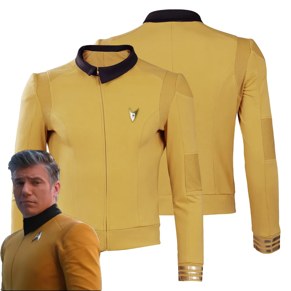 

Костюм для косплея капитана Кристофера щуки, Звездные странные новые миры, Сезон 1, наряды рубашек, костюм для Хэллоуина, карнавала