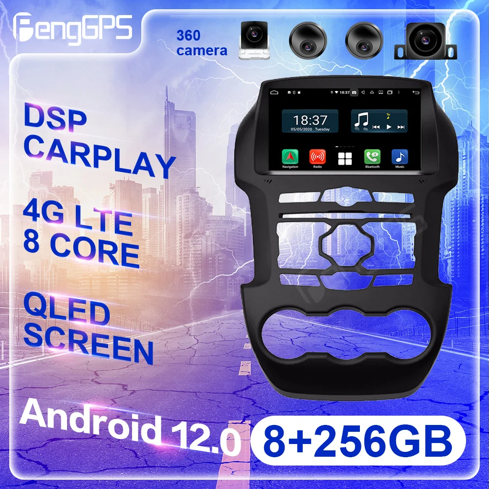 

Автомагнитола 2DIN для Ford Ranger, мультимедийный проигрыватель на Android 12, 8 + 256 ГГц, GPS-навигация