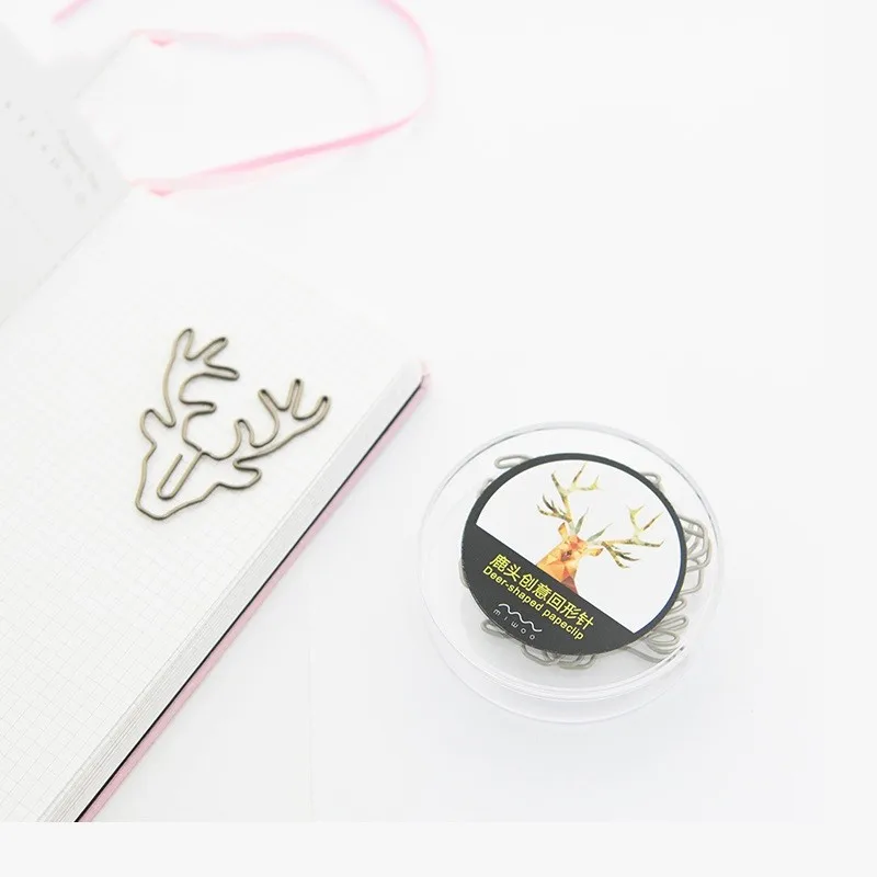 Скрепка в форме головы оленя металлическая закладка скрепка для бумаг