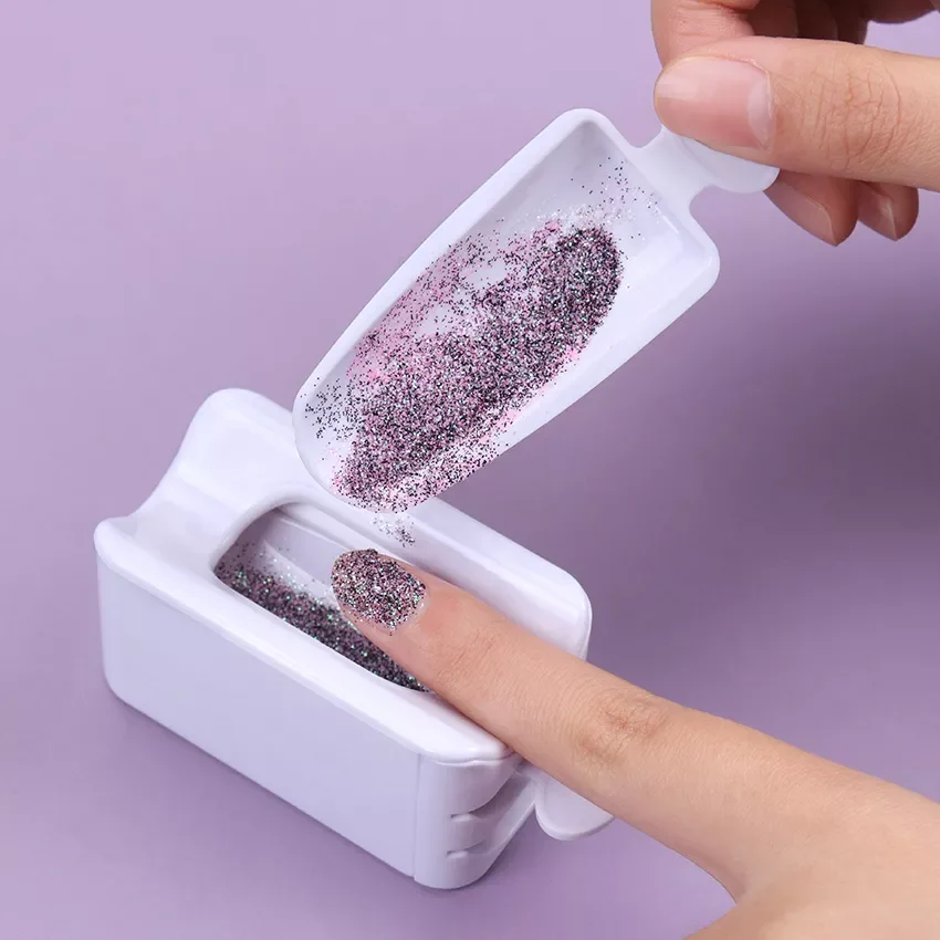 

Double Layer Glitter Powder Drill Nail Art Tools Profesional French Recycling Powder Box Portable Storage Glitter Box Nail Tool