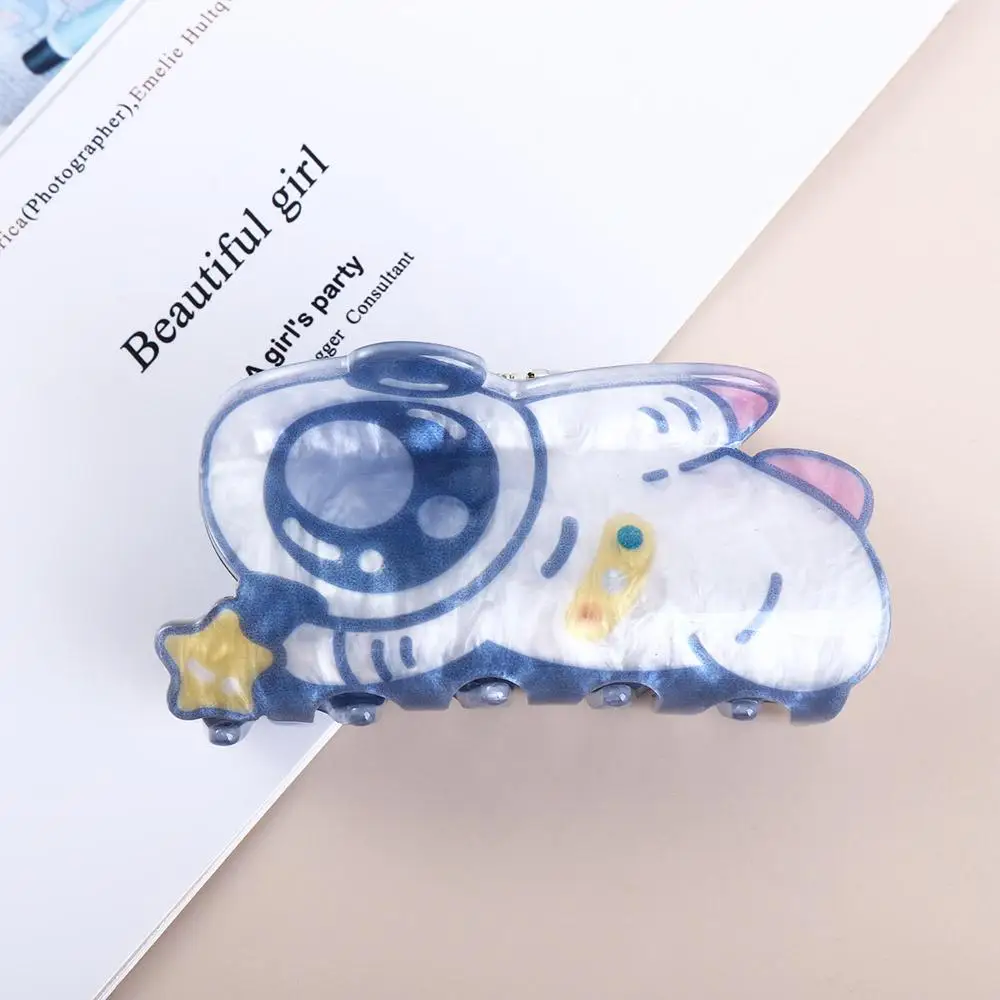 Зажим ярких цветов розовый тюльпан астронавт пластиковый коготь для волос