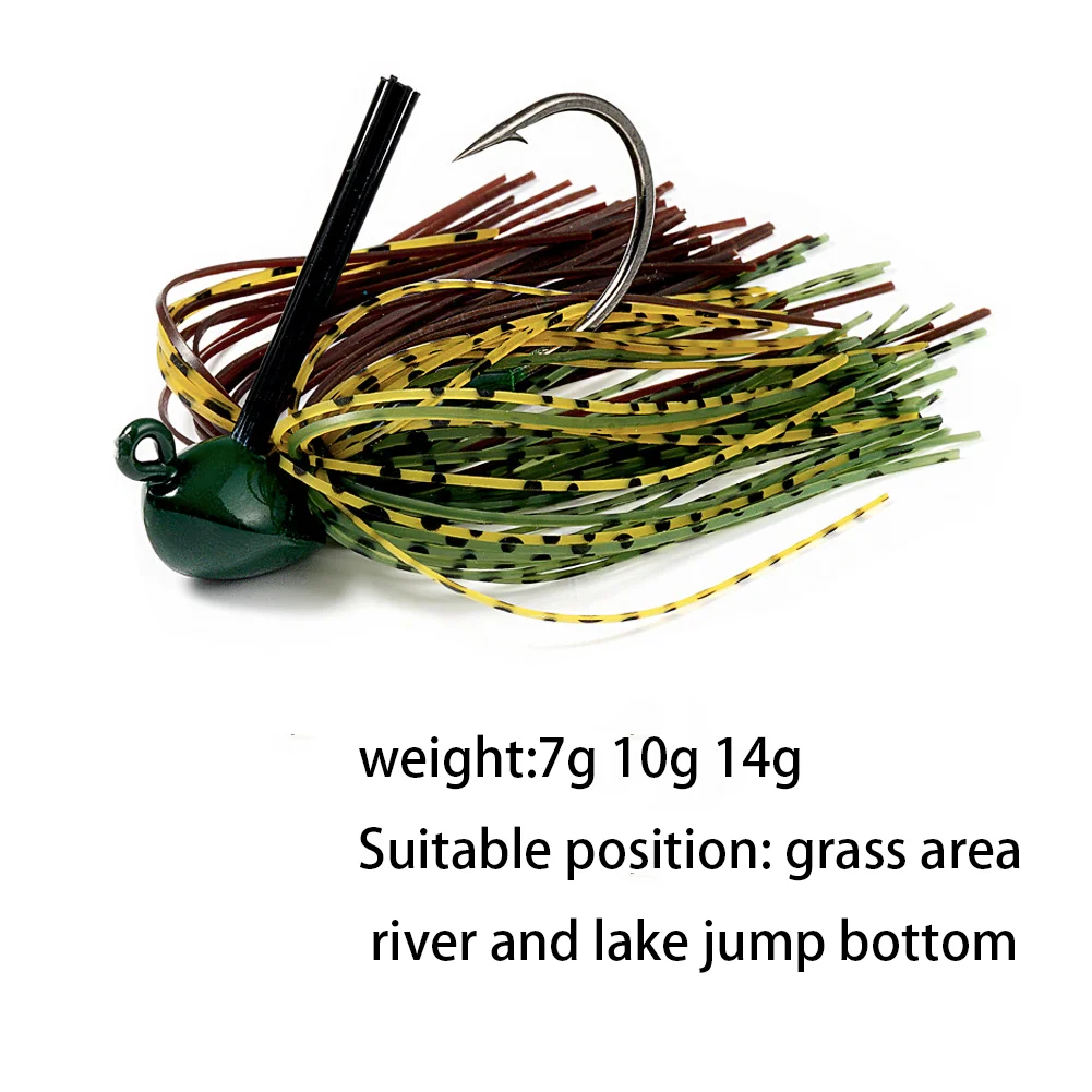 

Rubber Flipping Jig 7g 10g 14g Fishing Lures Pesca Artificial Bait Metal fixture Skirt Rubber Head Buzz Swim Bass Jig