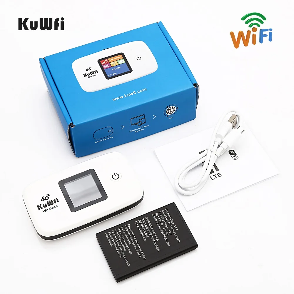 KuWFi 3G/4G LTE Мобильный wi-fi точка доступа мини разблокированный 150Mbps Беспроводной