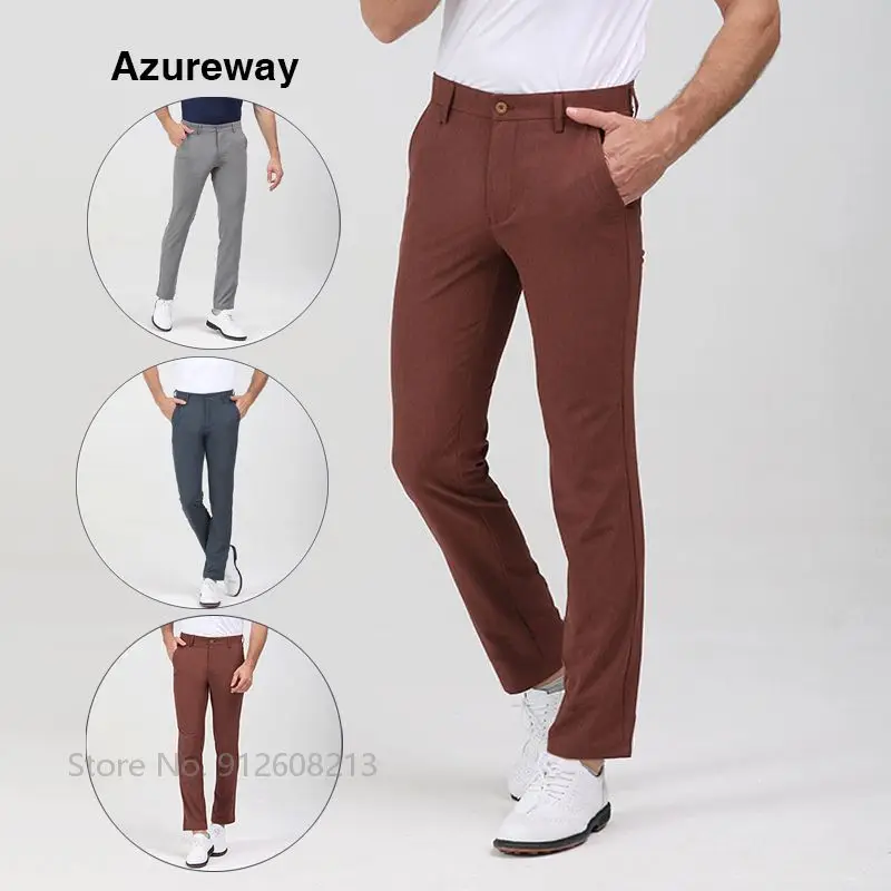 

Брюки спортивные Azureway мужские длинные, летние эластичные штаны для гольфа, повседневные спортивные дышащие, одежда для гольфа
