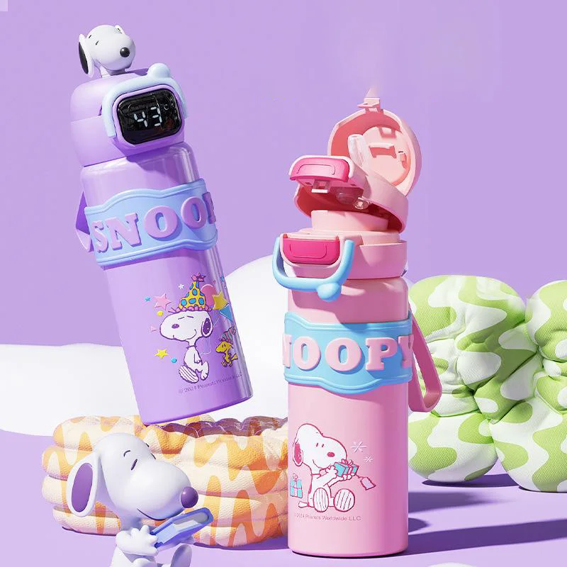 Новая милая детская теплая чашка с рисунком Снупи портативная для двойного