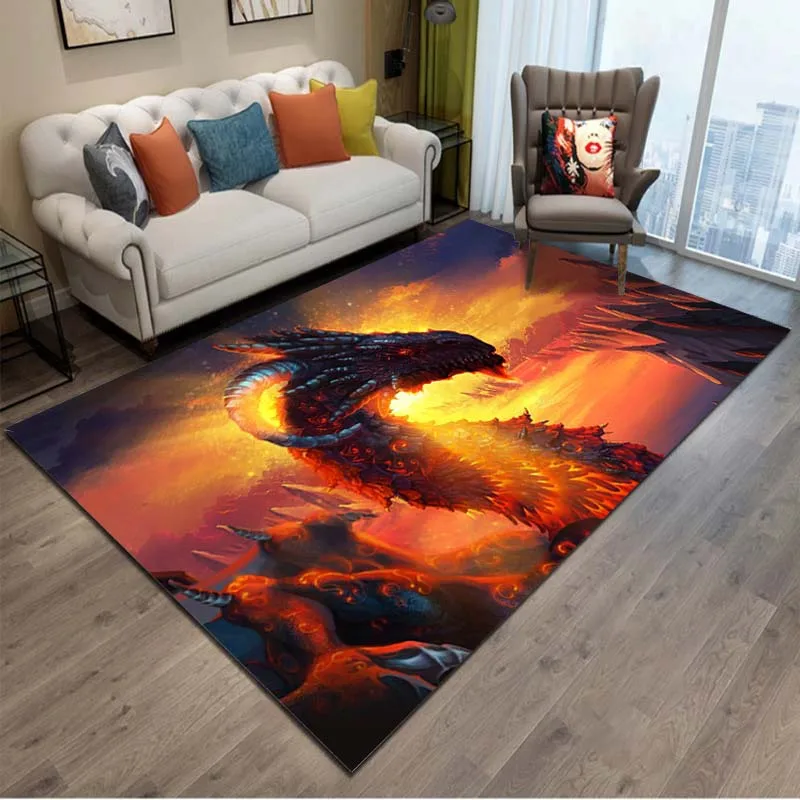 

15 Sizes Dragon Carpet Kids Rug Living Room Tea Table Mat Bedroom Rug Washable Floor Mat Household Area Mat Home Decor Area Rug