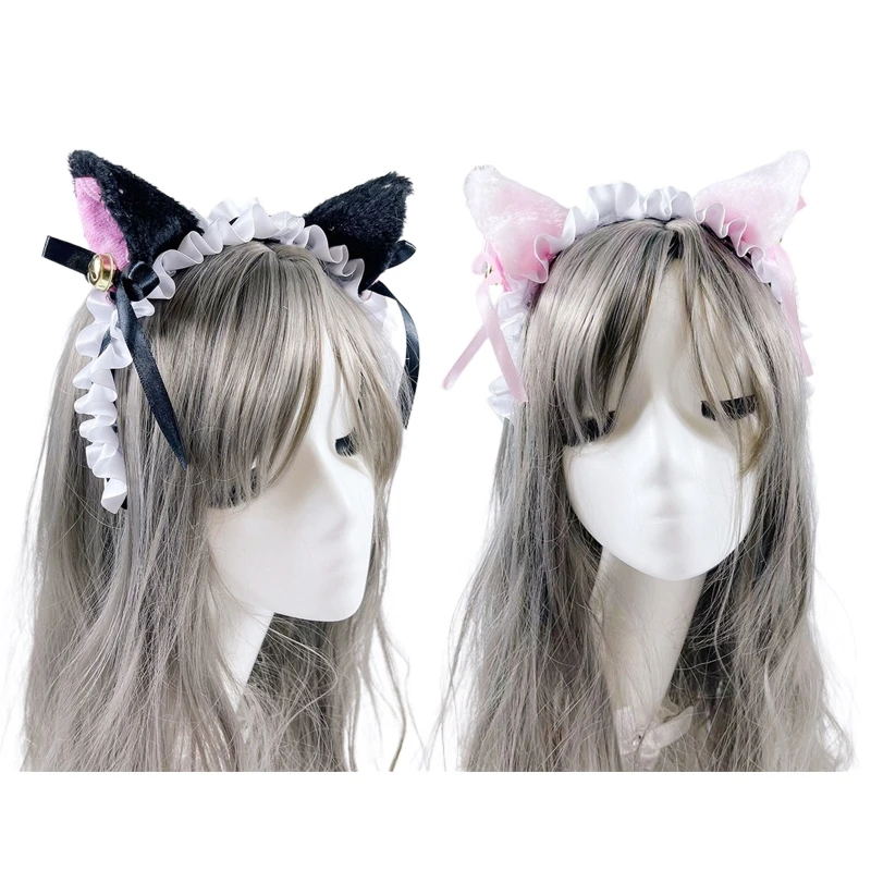 

Cute Animals Cat Ears Plush Hair Hoop Women Headband Makeup Head Band for Washing Face Christmas Girl Hair Accessories