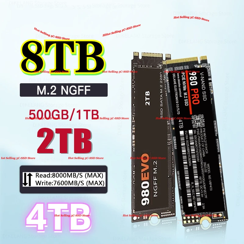 

1PC SSD M2 NVME 990PRO 8TB 4TB Internal Solid State Drive 2TB 1TB Hdd Hard Disk Laptop Solid State Universal Desktop Computer