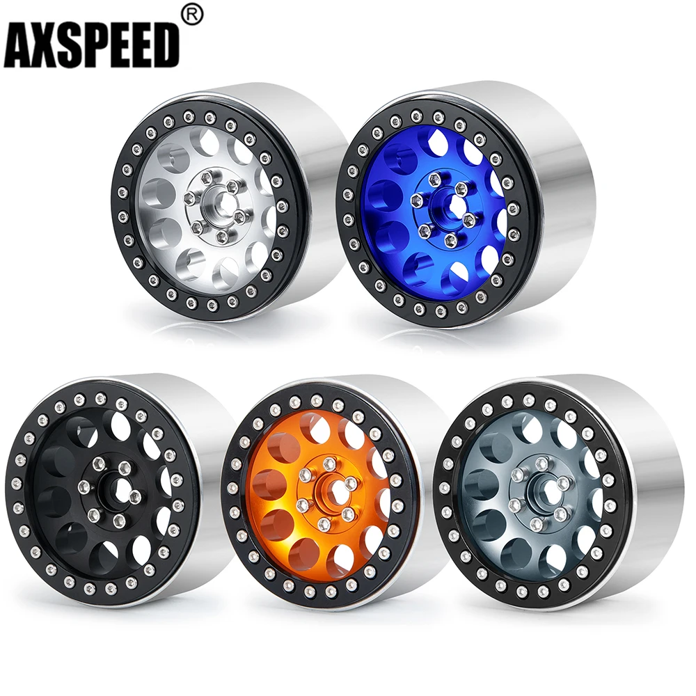 

AXSPEED 4Pcs 2.2inch Beadlock Wheel Hub Rims for 1/10 Axial SCX10 90027 90046 TRX4 TRX6 D90 D110 Wraith 90048 RC Crawler Car