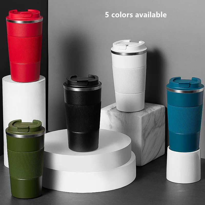 

380ml/510ml Double Stainless Steel Coffee Thermos Mug with Non-slip Case Car Vacuum Flask Travel Insulated Bottle