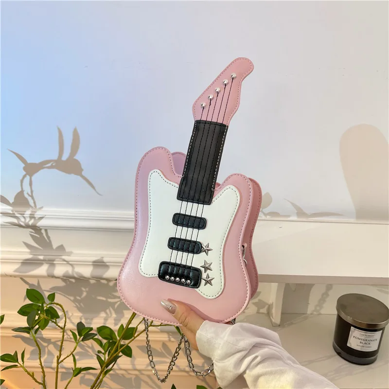 

Women's Shoulder Bag Mini Guitar Shape Crossbody Bag Women Cute Messenger Bag 2023 New Creative Personality Pu Bag
