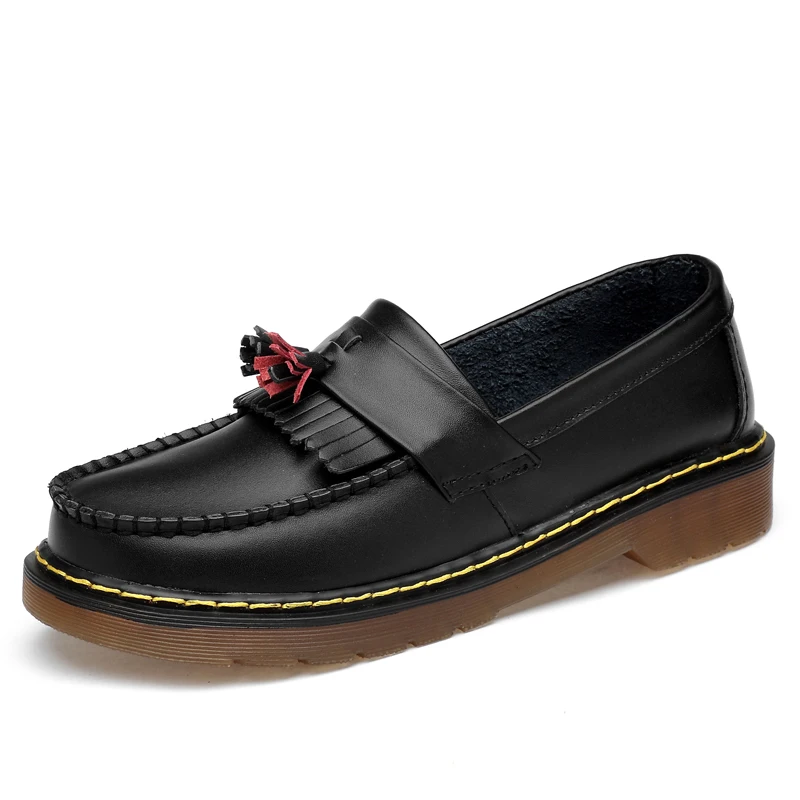 

Italian high quality black loafers women's Platform ankle boots low top couples shoes Japanese Street Winter men casual shoes