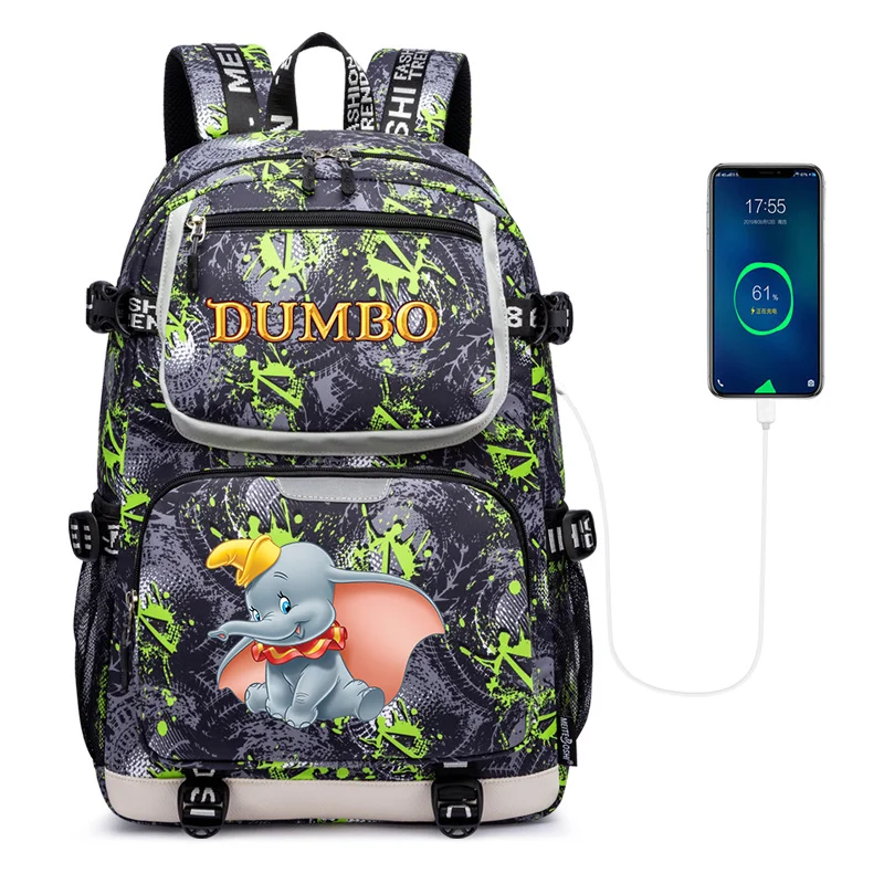 

Disney Dumbo USB Large Capacity Teenagers Schoolbags Women Men Laptop Travel Backpack Boys Girls Book Bags