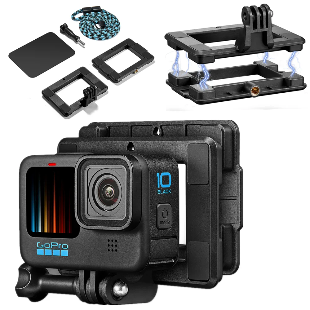 

Magnetic Action Camera Quick Release Bracket Gopro Accessories for GoPro Hero 11 10 9 Insta360 Eken DJI OSMO SJCAM Accessories