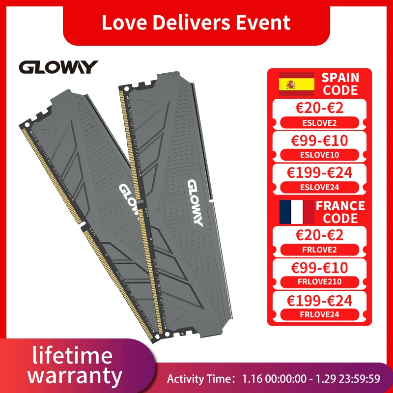 Оперативная память Gloway ddr4 8 Гб 3200 МГц 16 3000 совместимая с настольной памятью