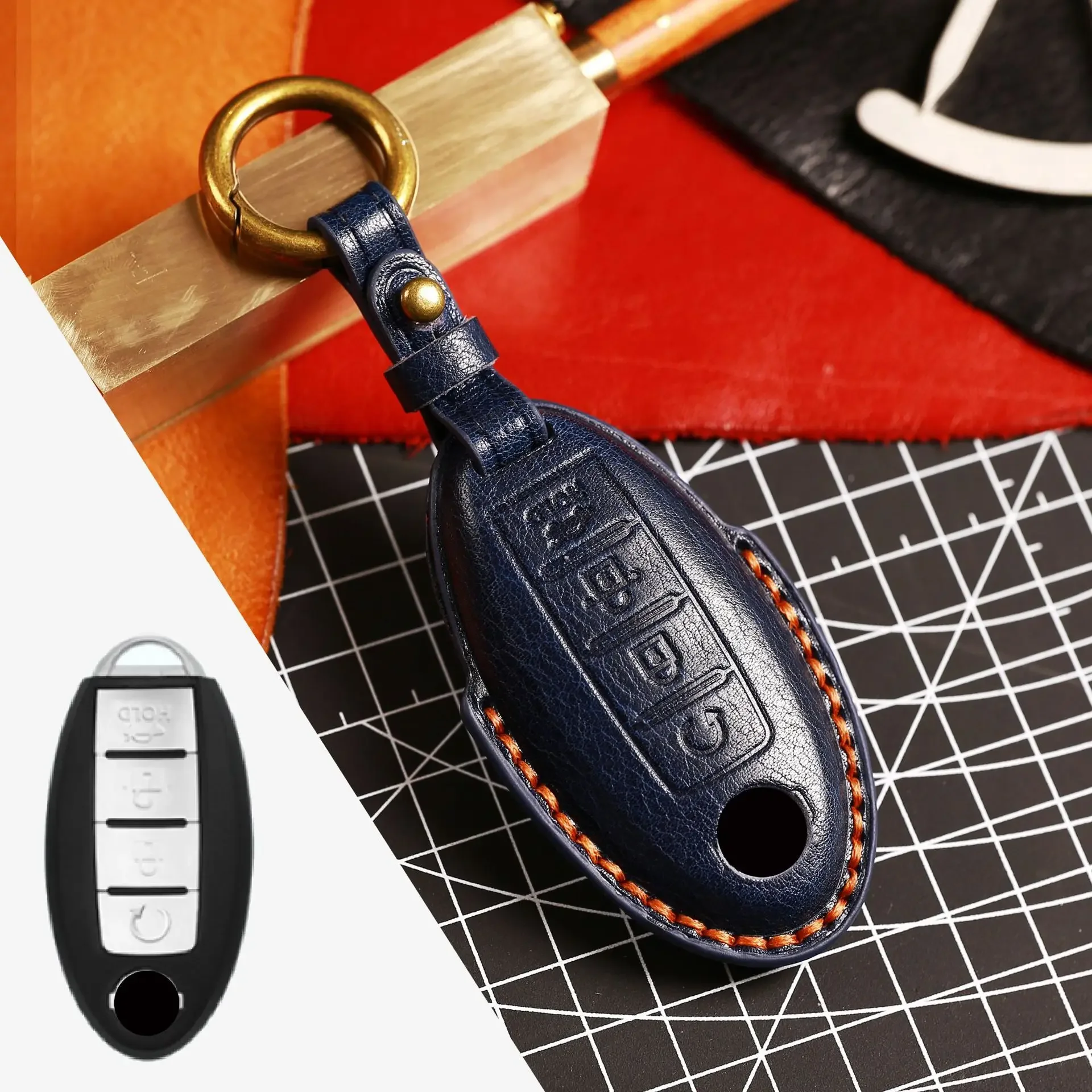 

Кожаный чехол для автомобильного ключа, чехол для Infiniti EX35 FX35 FX50 M56 G35 G37 JX35 QX50 QX60 QX80 Nissan