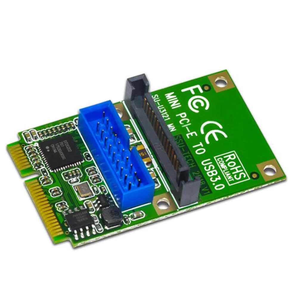 Карта адаптера Mini Pci-E к USB3.0 расширения Pcie To19Pin/20Pin USB 3.0 с 15-контактными портами