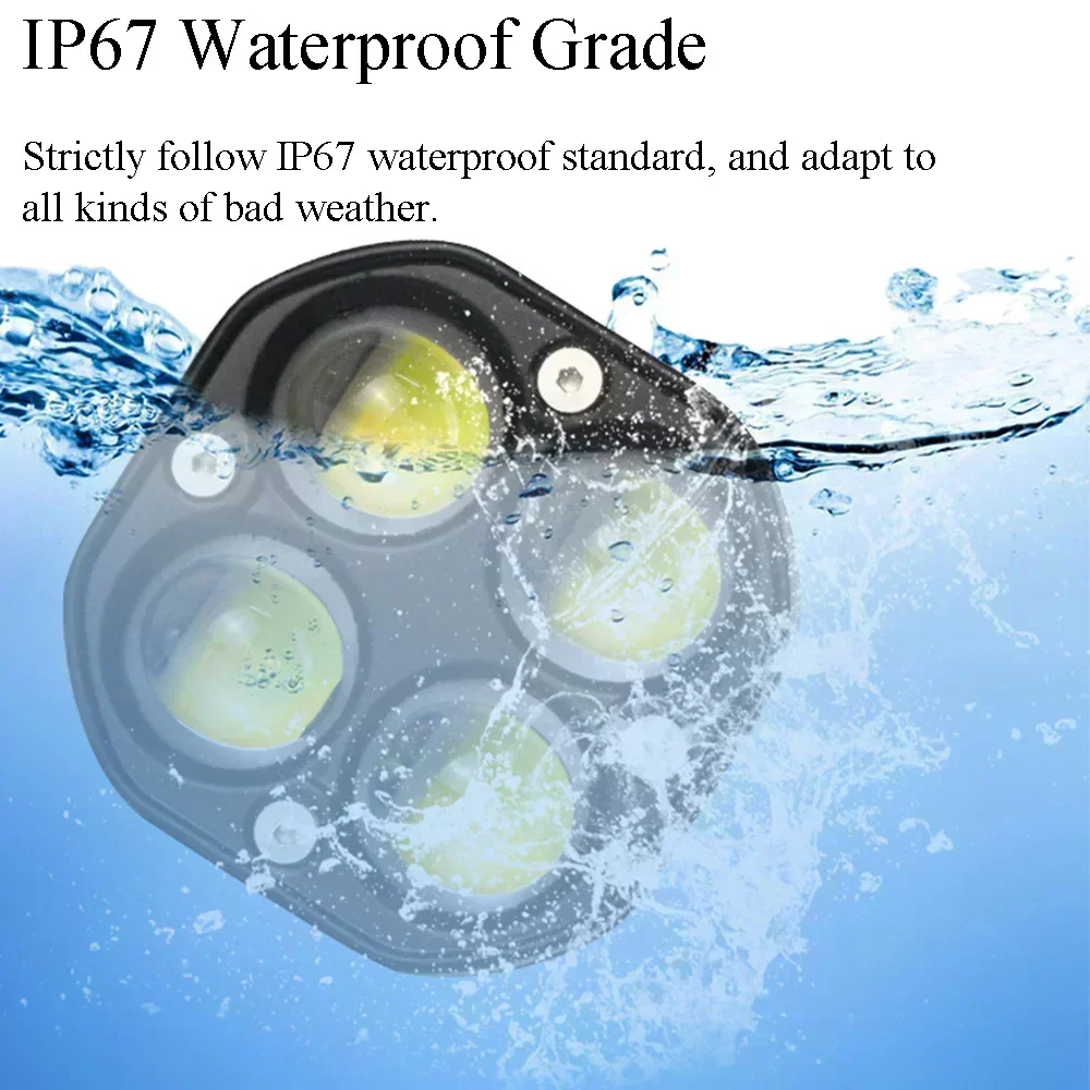 

Double Light Motorcycle LED Work Lamp Auxiliary Lamp for Refit Off-Road Lamp 12V 24V Yellow and White