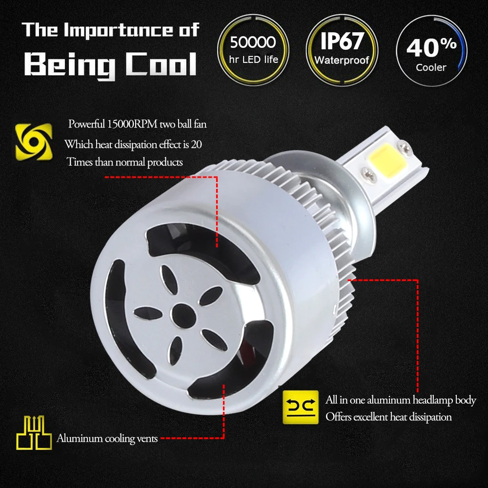 Автомобильные аксессуары для фар головного света H4 H7 H1 H3 9005 H11 9012 880 9004 H13 9006 K 3800LM 36W