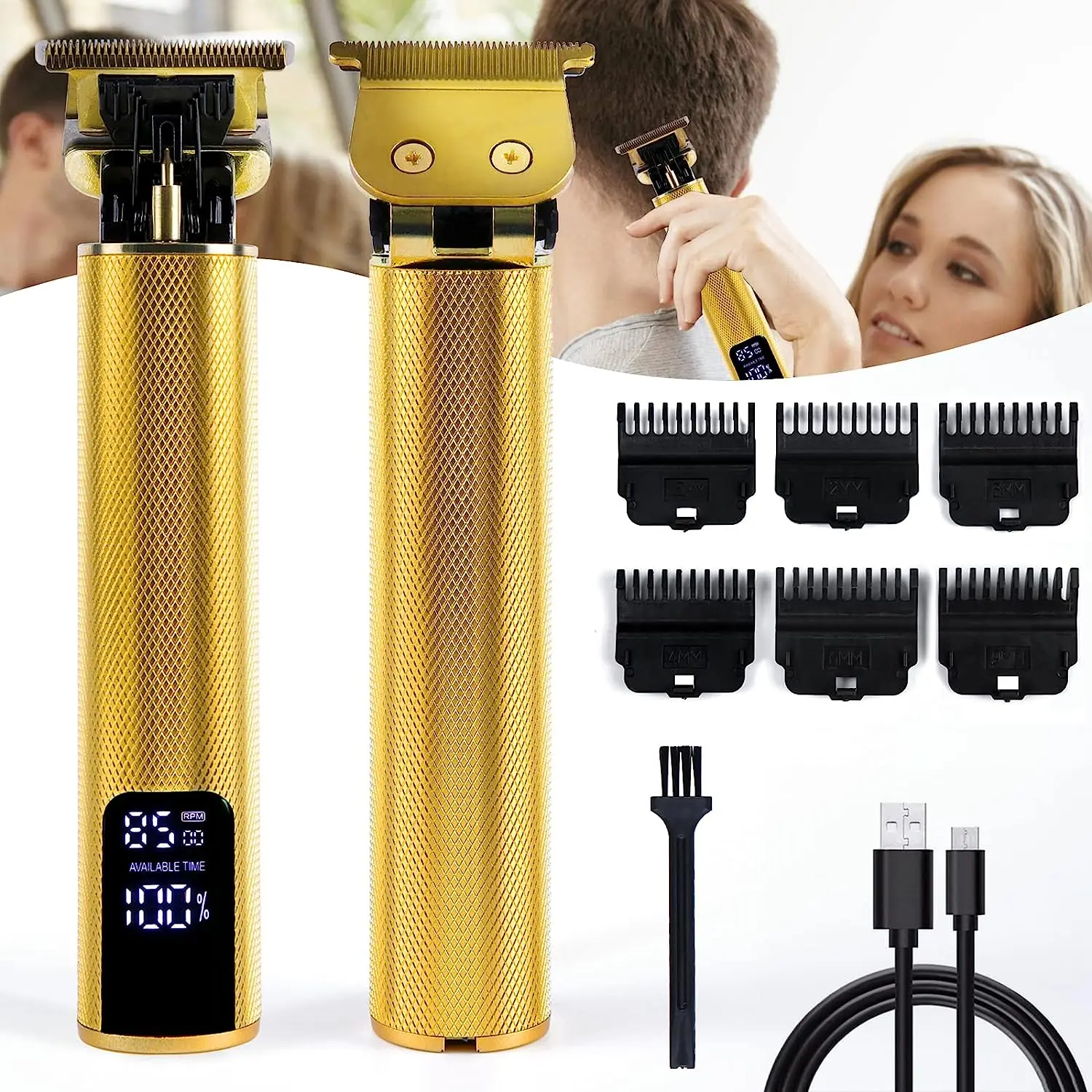 

Maquina Cortar Pelo, Eléctrica Cortapelos Hombre peine de 6 limites, Maquina de afeitar hombre con LED Pantalla, Recortadora de