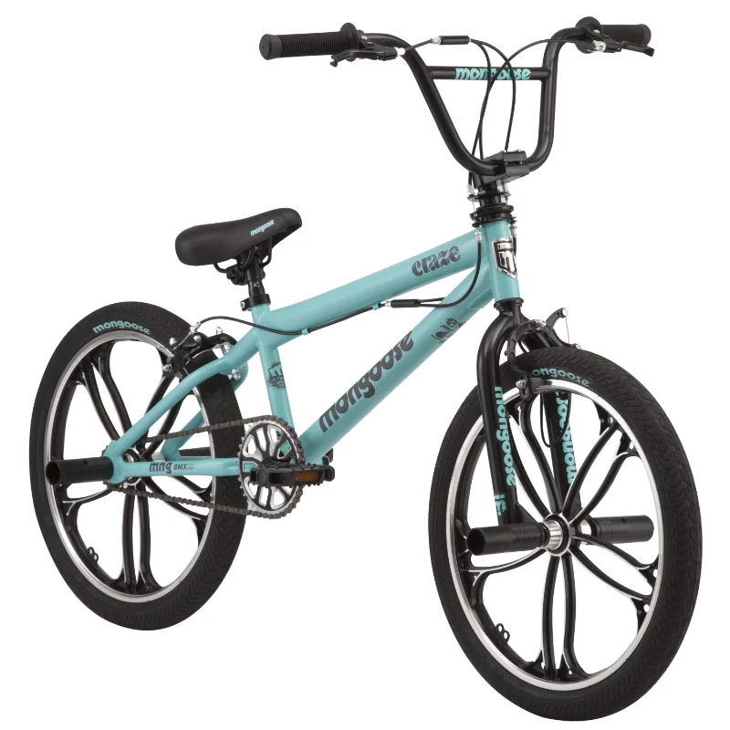 

Детский велосипед BMX Mongoose 20 дюймов, для возраста 6 +, черный и мятный дорожный велосипед