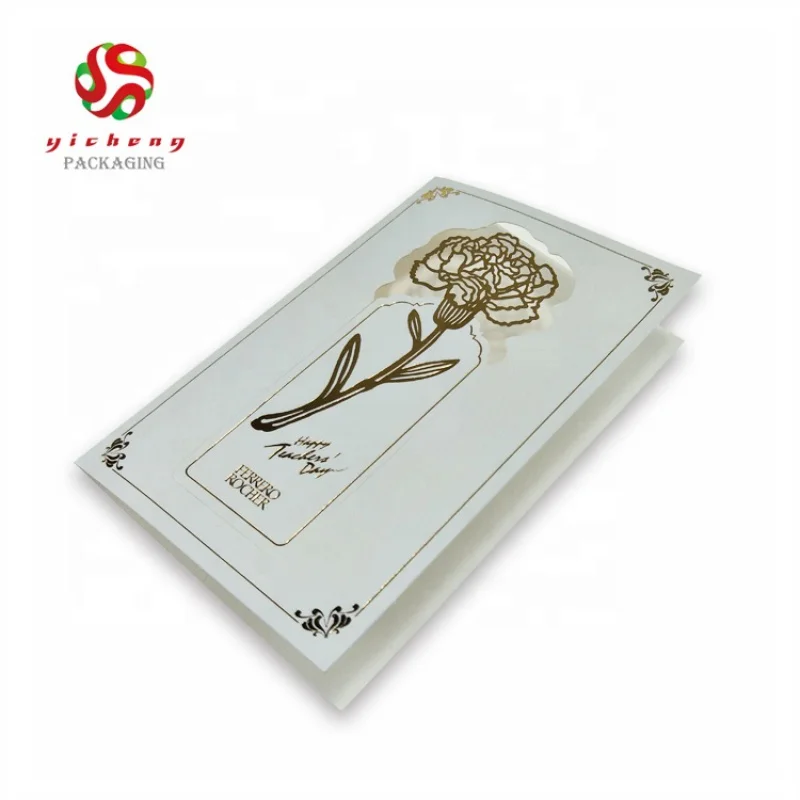 

Элегантная Золотая Серебряная фольга с тиснением, Высококачественная подарочная открытка, белая бумага, индивидуальная визитная Печатная Открытка