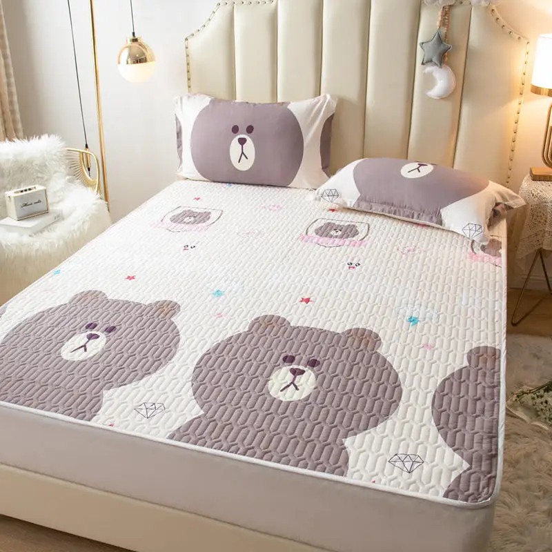 

Waterproof Bed Mat Pad Foldable Summer Ice Silk Latex Bed Cover, Mattress Protection Comfortable Bed Flat Sheet