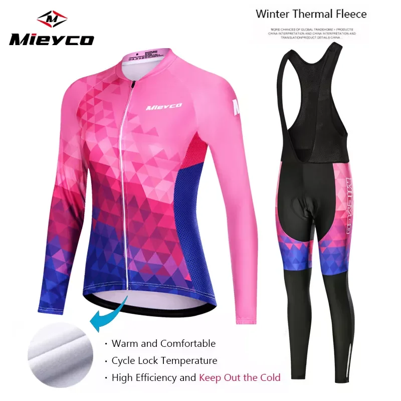 

Winter Suit Warm Thermal Fleece Mountain Bike Cycling Clothing Roupas Femininas Ciclismo Invierno Jerseys Mujer Kit