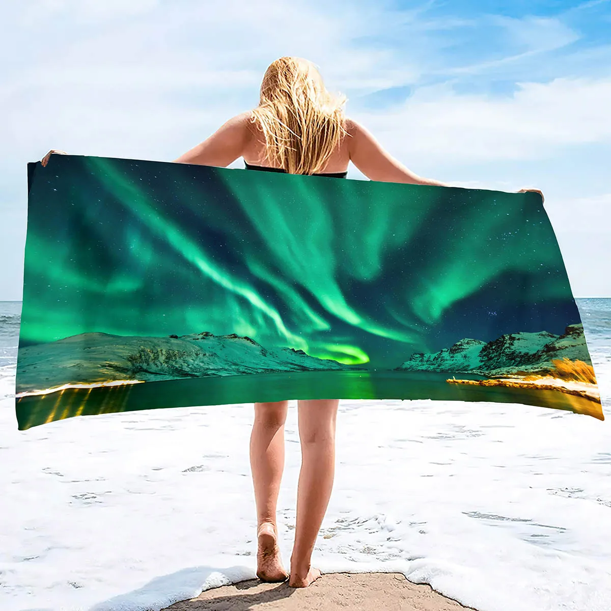 Starry Sky Galaxy Bath Towel Polar Space Stars Natural Scenery Quick Dry Sport Towels Picnic Yoga Mat