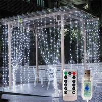 3mx3m led fairy string lights curtain garlands usb remote control christmas decorations for home outdoor patio lights garden dec