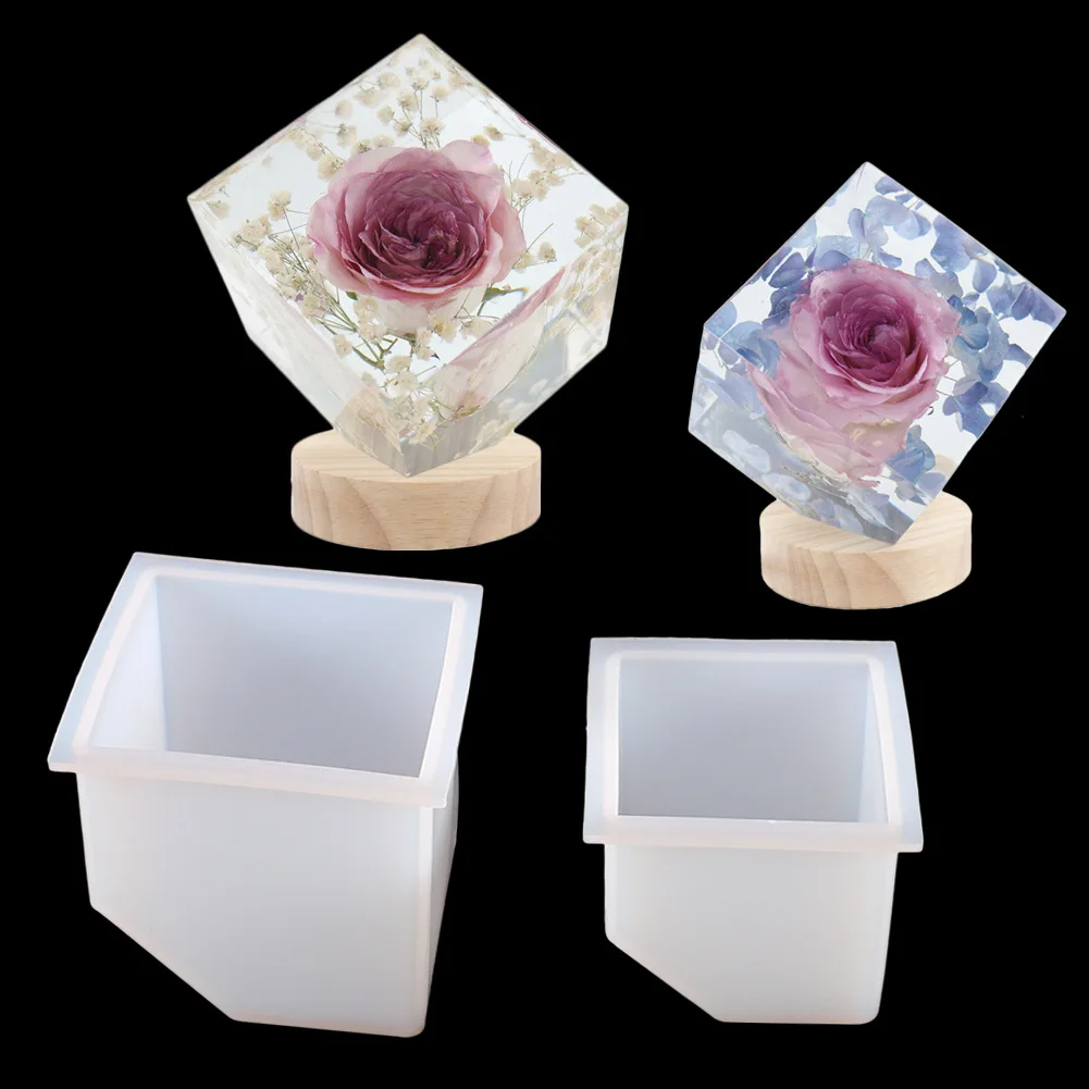 

DIY crystal drop glue mold size cube oblique mouth geometric ornament epoxy resin mirror drop glue mould