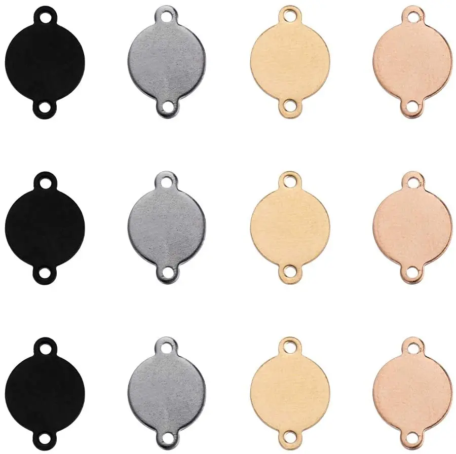 

Плоский круглый соединитель из нержавеющей стали для изготовления ювелирных изделий, 4 цвета, 40 шт.