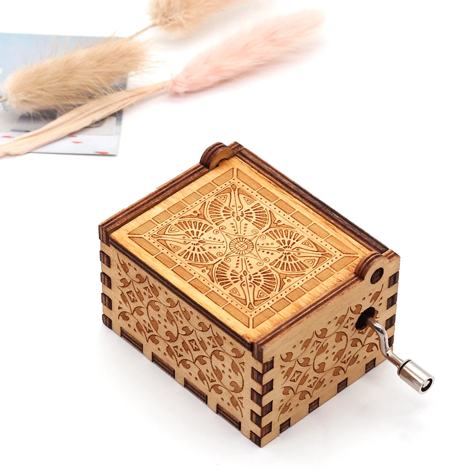 Частный пользовательский DIY картинка текст деревянная музыкальная шкатулка с