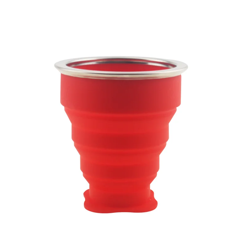

Eco-friendly Foldable Water Drink Cup with Lid, Portable Silicone Travel Water Drinking Cups