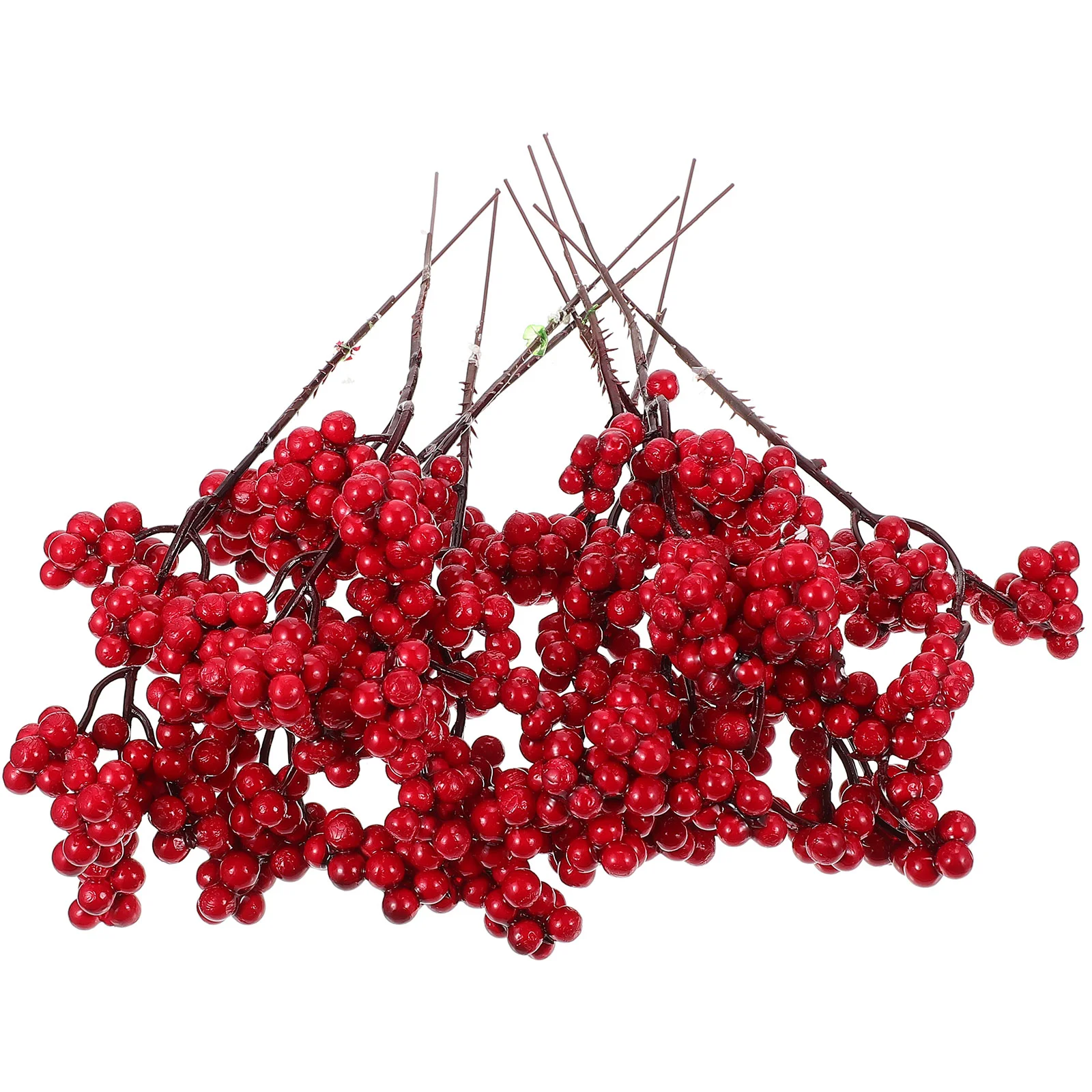 

Berry Christmas Red Artificial Berries Stems Branch Decor Tree Picks Branches Holly Decorations Fake Pick Simulation Faux